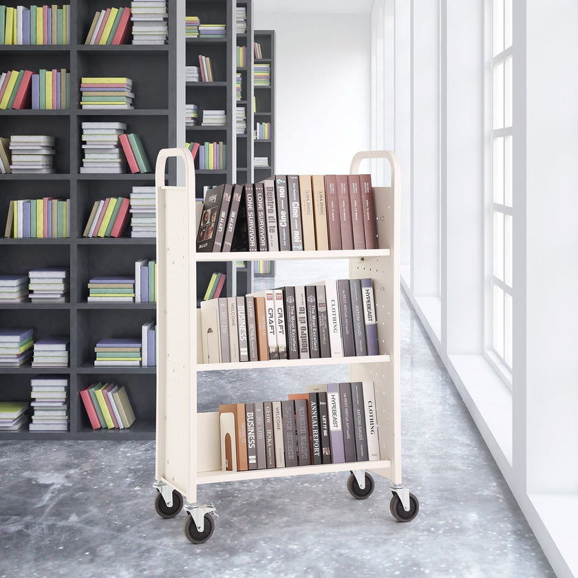 VEVOR Book Cart, 330 lbs Library Cart, 31.1