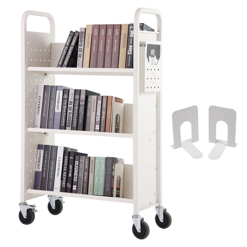 VEVOR Book Cart, 330 lbs Library Cart, 31.1
