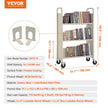 VEVOR Book Cart, 330 lbs Library Cart, 31.1