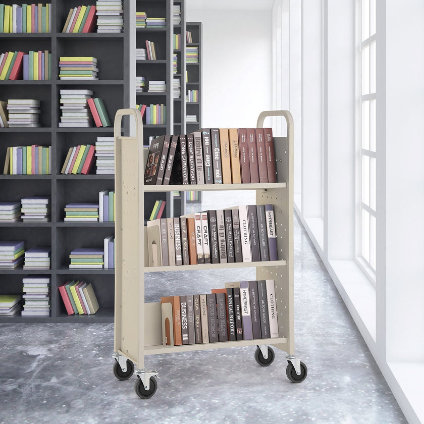 VEVOR Book Cart, 330 lbs Library Cart, 31.1