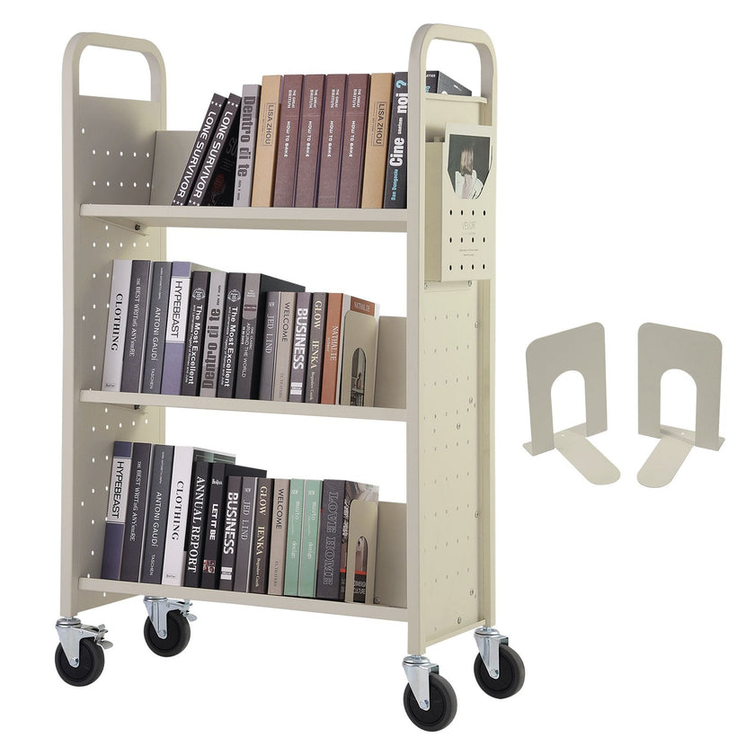 VEVOR Book Cart, 330 lbs Library Cart, 31.1