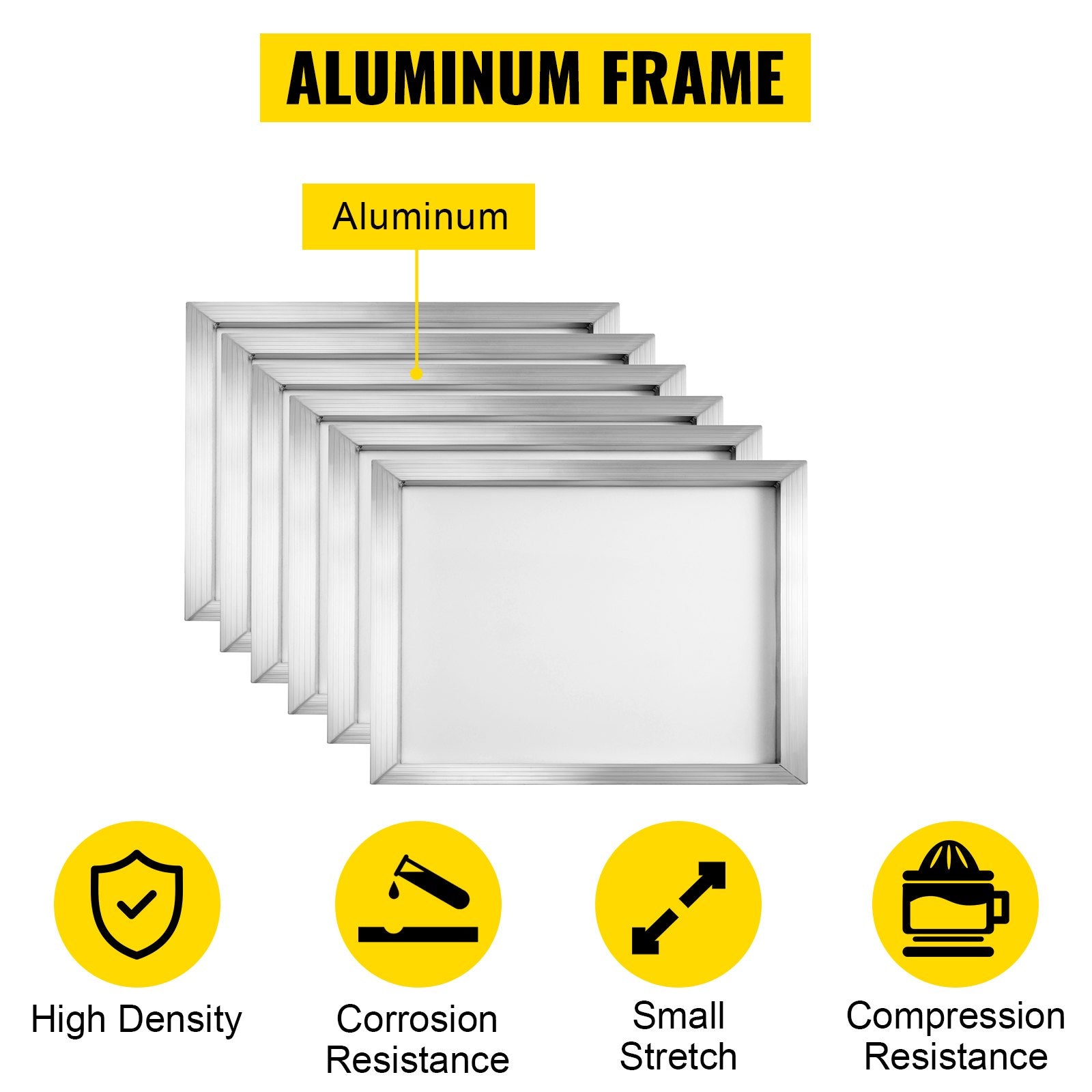VEVOR Screen Printing Frame 6 Pieces Aluminum 10x14 Inch Silk Screen Printing Frame with White 156 Count Mesh Screen Print Screen Frame