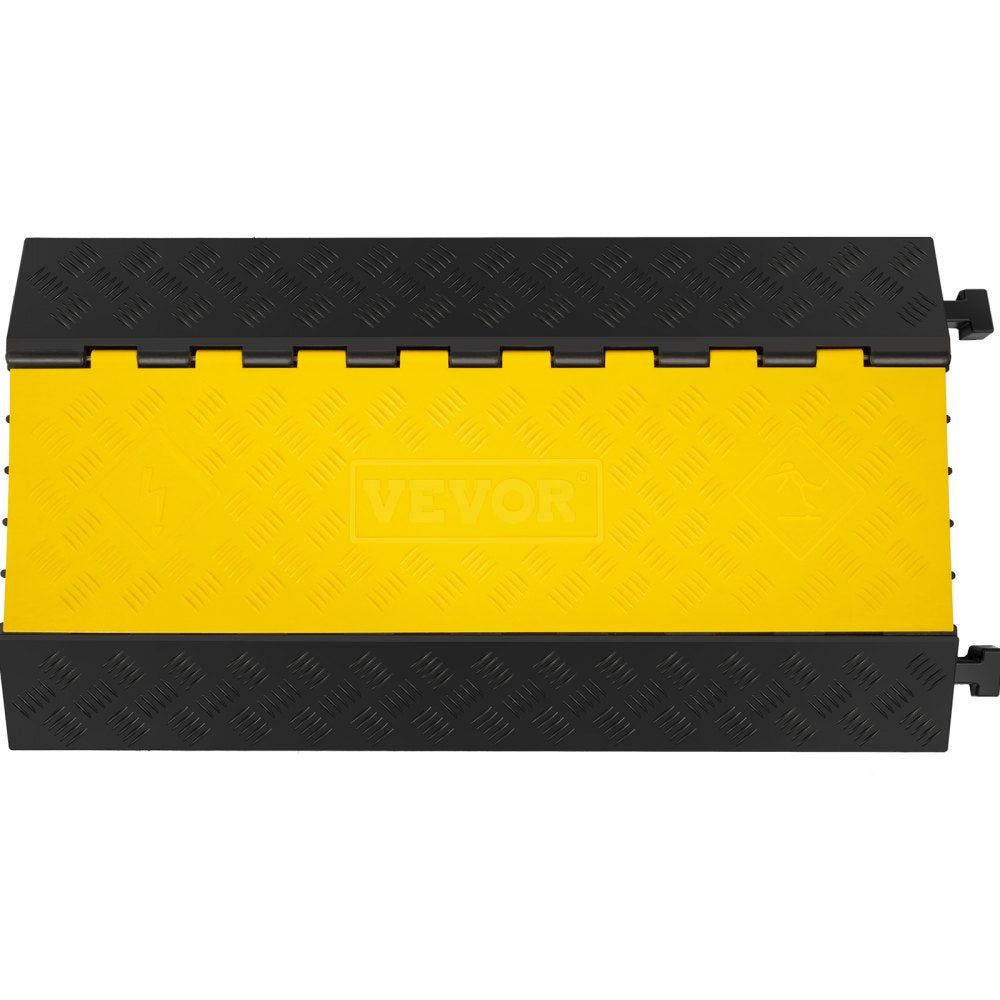 VEVOR 5 Channel Rubber Cable Protectors Extreme Cable Ramps 66000lbs Heavy Duty 5 Slots Protective Cable Wire Cord Ramp Driveway Rubber Traffic Speed Bumps