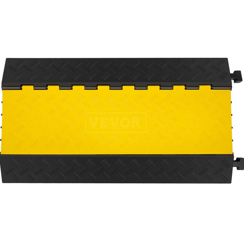 VEVOR 5 Channel Rubber Cable Protectors Extreme Cable Ramps 66000lbs Heavy Duty 5 Slots Protective Cable Wire Cord Ramp Driveway Rubber Traffic Speed Bumps