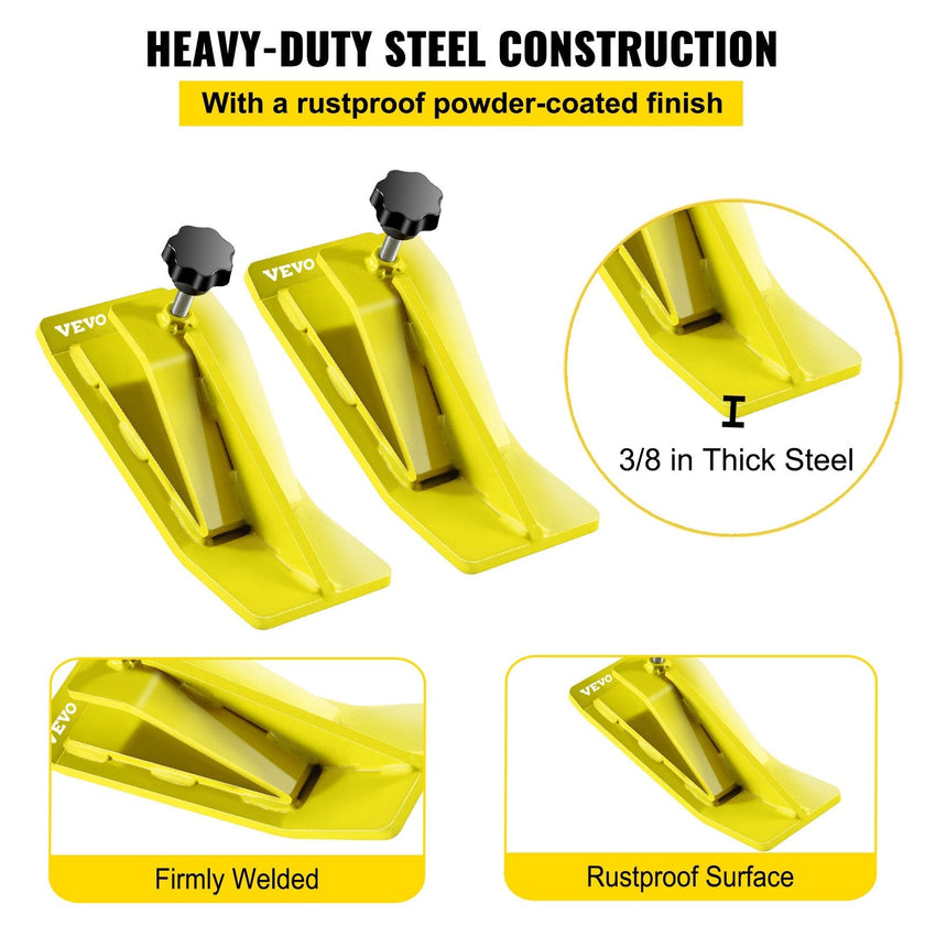 VEVOR 2pcs Tractor Bucket Protector Ski Edge Tamer Protector Snow Removal Yellow