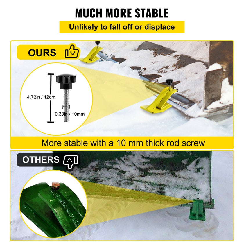 VEVOR 2pcs Tractor Bucket Protector Ski Edge Tamer Protector Snow Removal Yellow