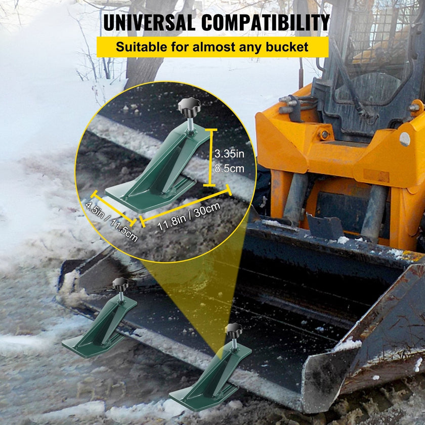 VEVOR 2pcs Tractor Bucket Protector Ski Edge Tamer Protector Snow Removal Green
