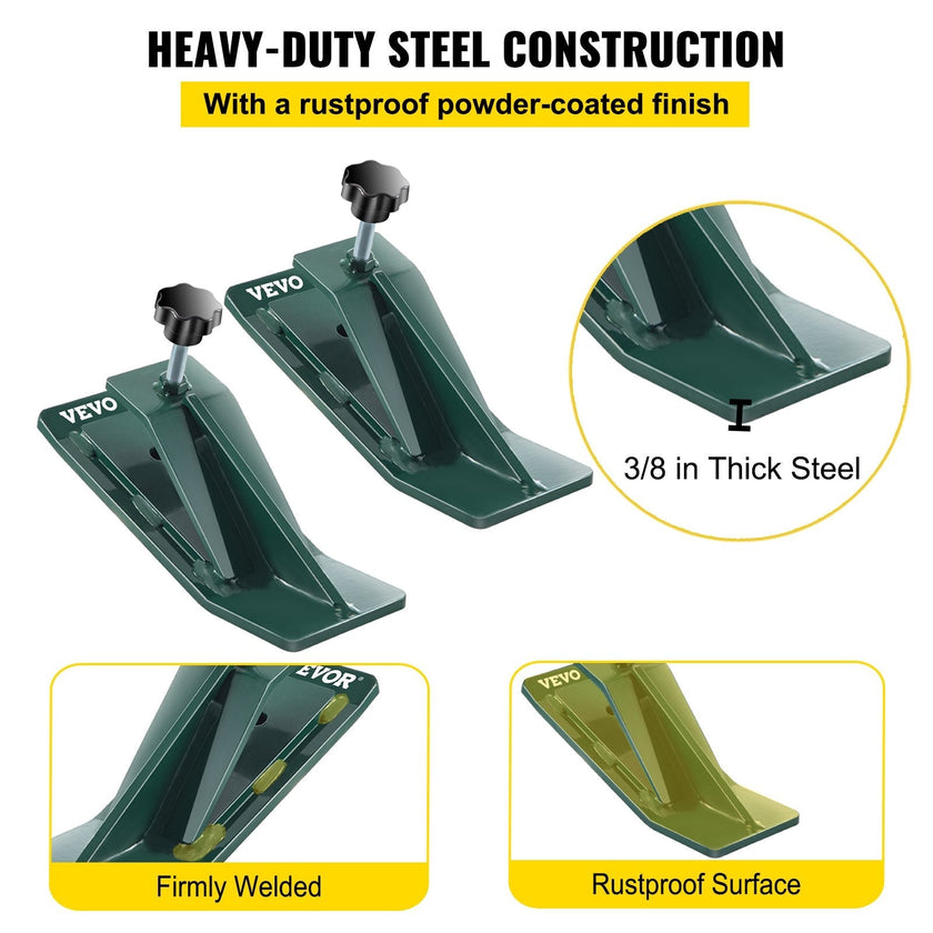 VEVOR 2pcs Tractor Bucket Protector Ski Edge Tamer Protector Snow Removal Green