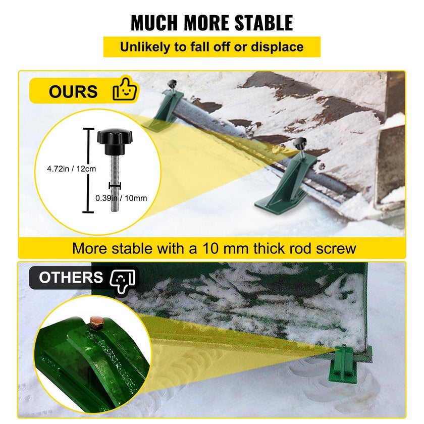 VEVOR 2pcs Tractor Bucket Protector Ski Edge Tamer Protector Snow Removal Green