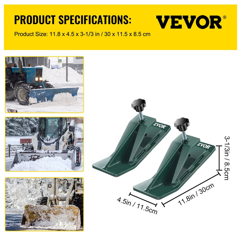 VEVOR 2pcs Tractor Bucket Protector Ski Edge Tamer Protector Snow Removal Green