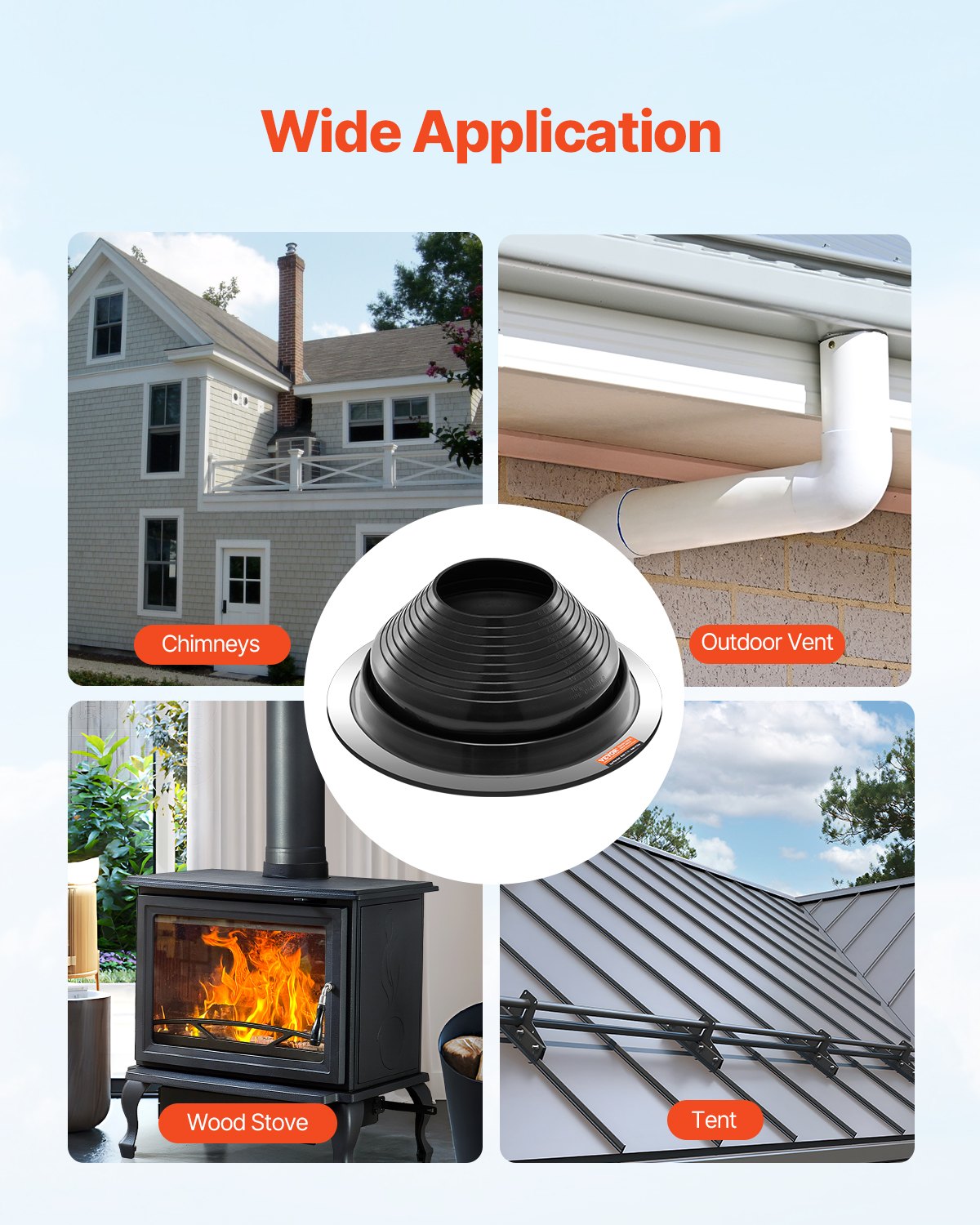 VEVOR 2 Pcs Metal Roof Pipe Flashing Boots Fit 6