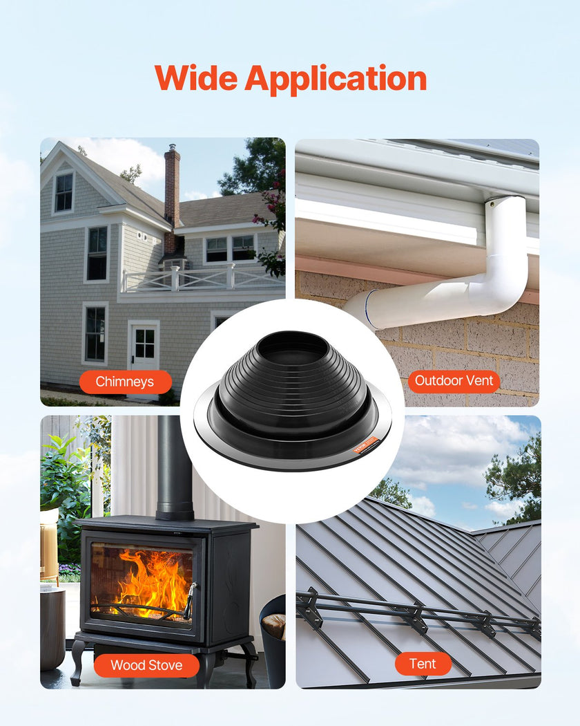 VEVOR 2 Pcs Metal Roof Pipe Flashing Boots Fit 6