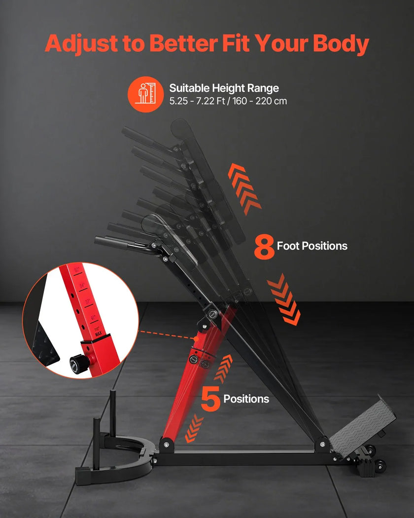 VEVOR Roman Chair Back Extension Hyperextension Bench Multi-Function Adjustable