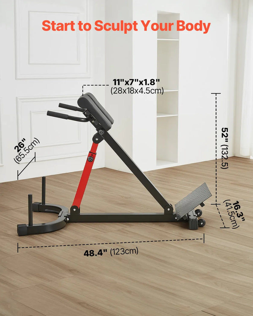 VEVOR Roman Chair Back Extension Hyperextension Bench Multi-Function Adjustable