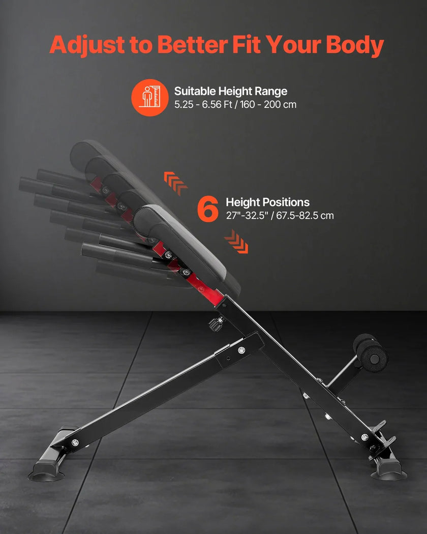VEVOR Roman Chair Back Extension Hyperextension Bench Adjustable Foldable Gym