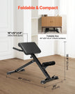 VEVOR Roman Chair Back Extension Hyperextension Bench Adjustable Foldable Gym