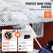 VEVOR Snow Roof Rake, 30ft Reach Aluminium Roof Shovel with Slide Cloth, Premium 19