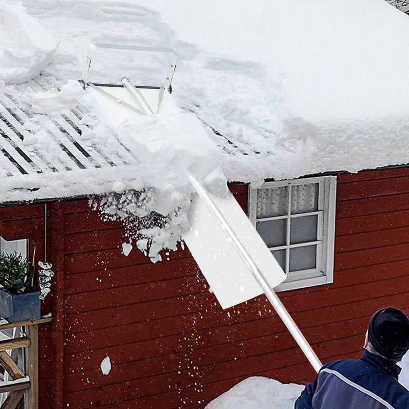 VEVOR Snow Roof Rake, 30ft Reach Aluminium Roof Shovel with Slide Cloth, Premium 19