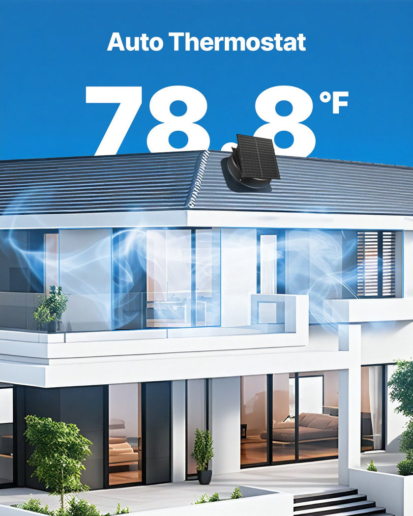 VEVOR Solar Roof Attic Exhaust Fan 35W with Smart Thermostat Brushless Motor