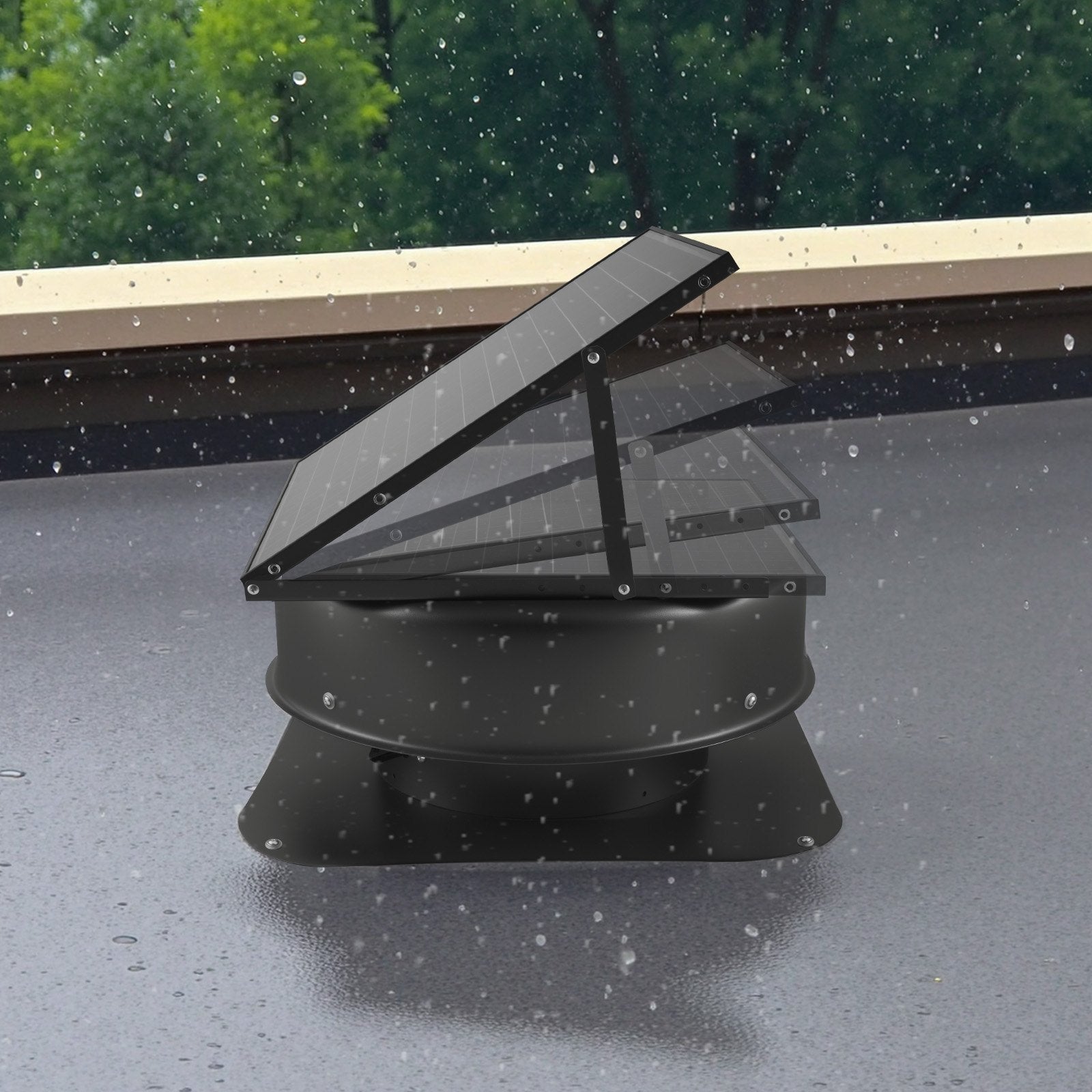 VEVOR Solar Roof Attic Exhaust Fan 50W with Smart Thermostat Remote Control