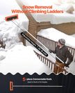 VEVOR Snow Roof Rake, 17.7 in Foam Blade, 7.3-18.4 ft Adjustable Roof Snow Scraper, Extension Tubes & Non-Slip Handle, Lightweight Snows Removal Tool for House Leaves Debris Clearing