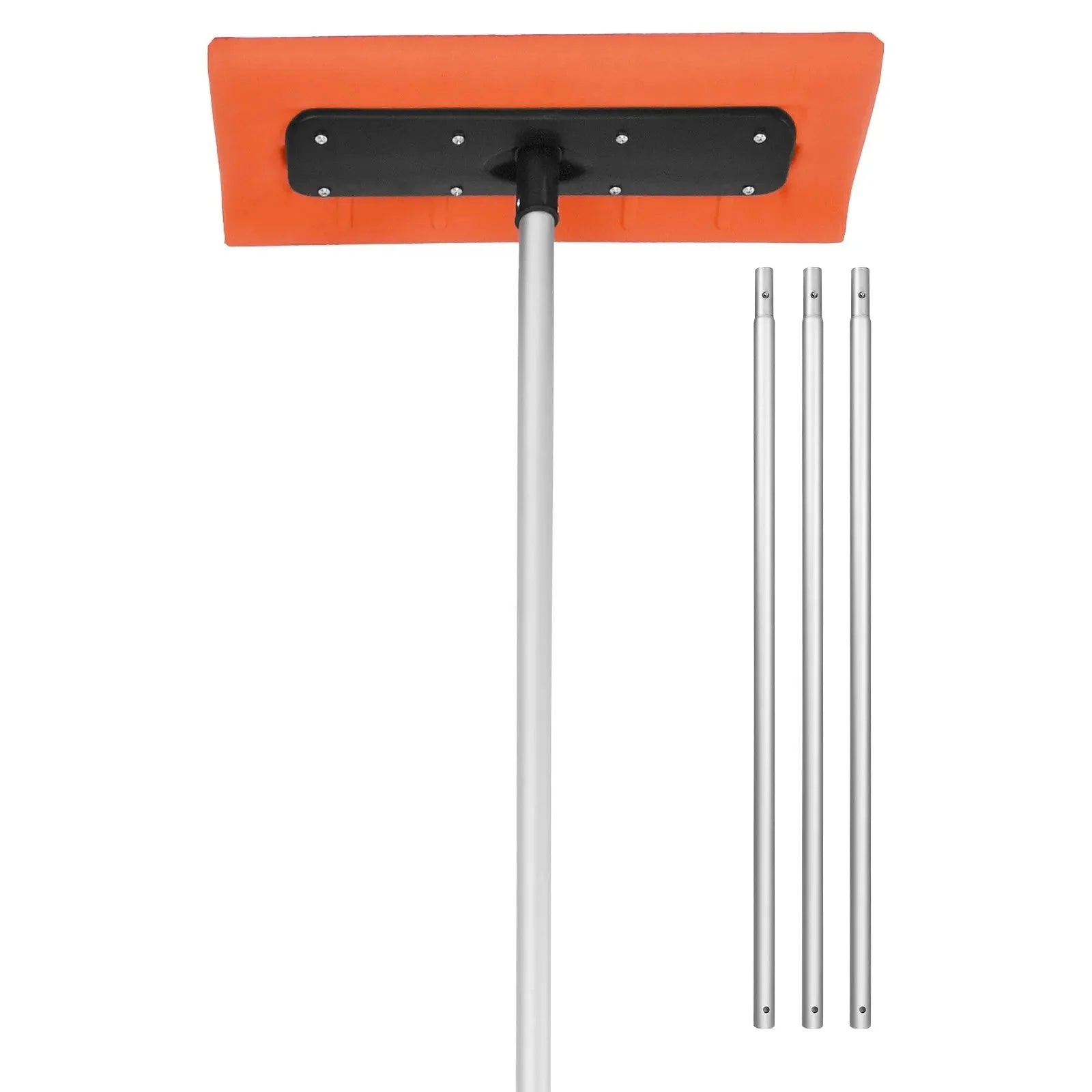 VEVOR Snow Roof Rake, 17.7 in Foam Blade, 7.3-18.4 ft Adjustable Roof Snow Scraper, Extension Tubes & Non-Slip Handle, Lightweight Snows Removal Tool for House Leaves Debris Clearing