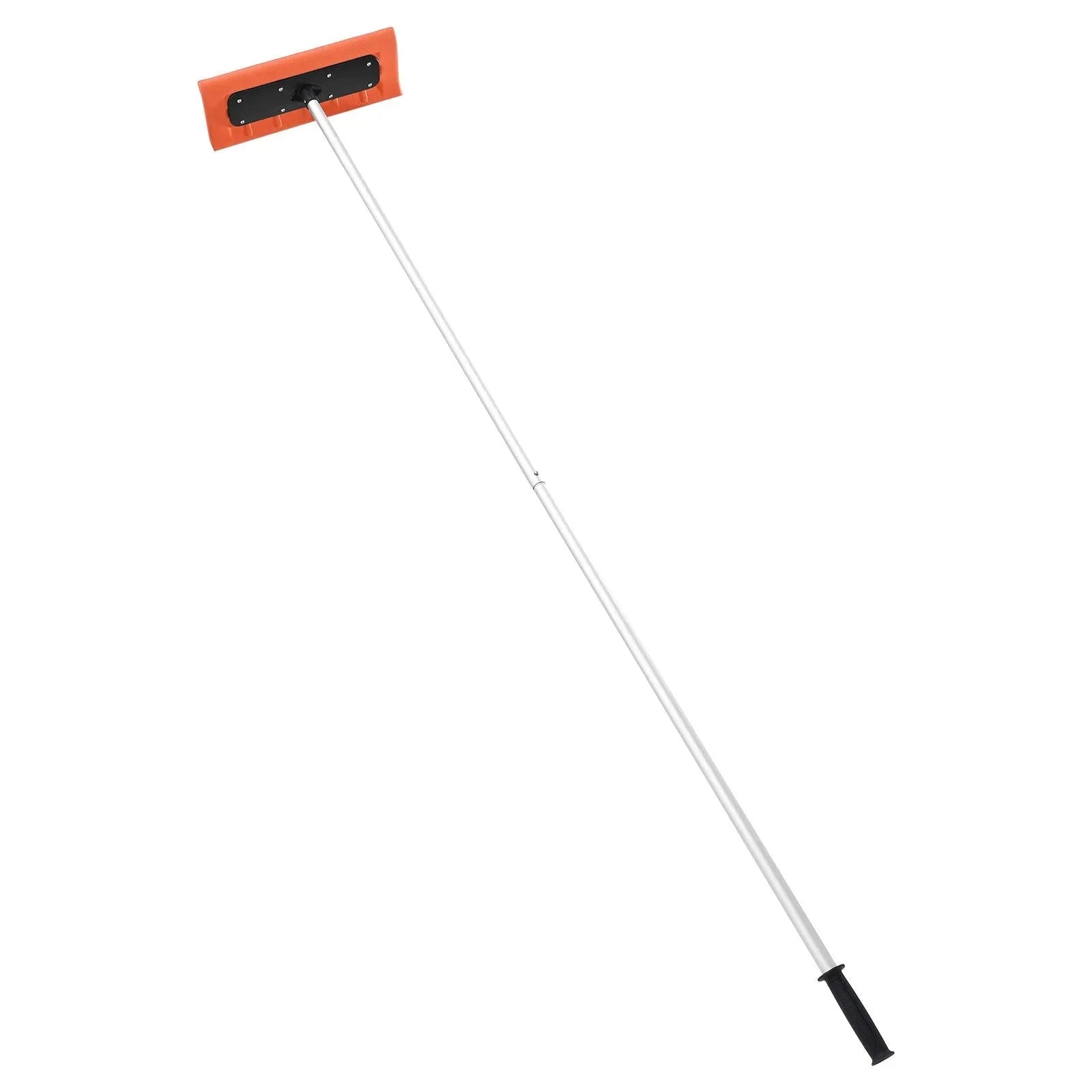 VEVOR Snow Roof Rake, 17.7 in Foam Blade, 7.3-18.4 ft Adjustable Roof Snow Scraper, Extension Tubes & Non-Slip Handle, Lightweight Snows Removal Tool for House Leaves Debris Clearing