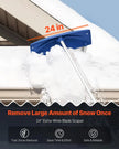 VEVOR Snow Roof Rake, 24 in PP Plastic Blade, 3.8-18.2 ft Adjustable Roof Snow Scraper with Wheels, Anti-Slip Handle Snows Removal Tool, Lightweight House Rooftop Rake for Leaves Debris Removal