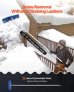 VEVOR Snow Roof Rake, 24 in PP Plastic Blade, 3.8-18.2 ft Adjustable Roof Snow Scraper with Wheels, Anti-Slip Handle Snows Removal Tool, Lightweight House Rooftop Rake for Leaves Debris Removal