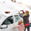 VEVOR Snow Roof Rake, 4ft Long Reach Car Roof Snow Scraper, 17.7 in Foam Blade for No Scratches, Non-Slip Handle, Lightweight Snows Removal Tool for Vehicle Garage Rooftop Leaves Debris Clearing