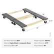 VEVOR Furniture Dolly, 1000 lbs Each Load Capacity, 2 Packs, 18