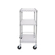 VEVOR Kitchen Utility Cart, 3 Tiers, Wire Rolling Cart with 661LBS Capacity, Steel Service Cart on Wheels, Metal Storage Trolley with 80mm Basket Curved Handle PP Liner 6 Hooks, for Indoor and Outdoor