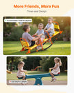 Kids 3-Seat Seesaw – Heavy Duty Metal Teeter Totter (200 lb Capacity per Seat)