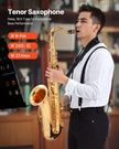 VEVOR Gold Brass Tenor Saxophone B Flat Sax Beginner Kit with Case Mouthpiece