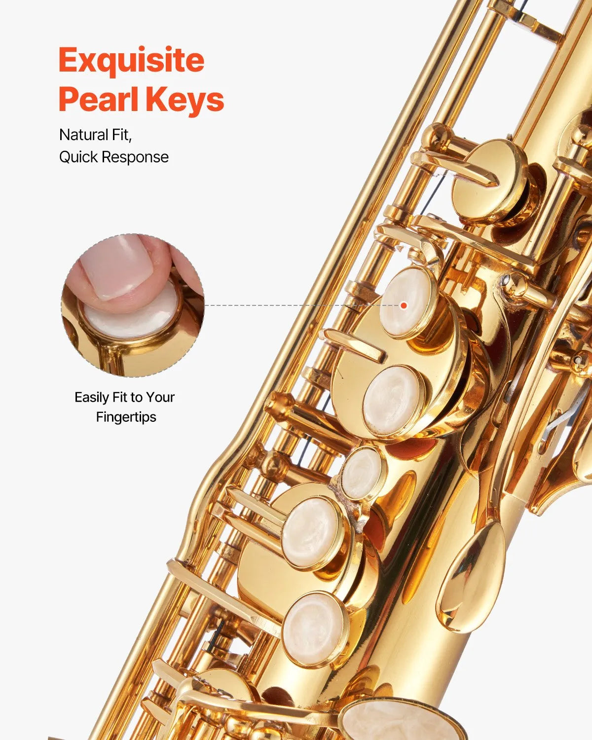 VEVOR Gold Brass Tenor Saxophone B Flat Sax Beginner Kit with Case Mouthpiece