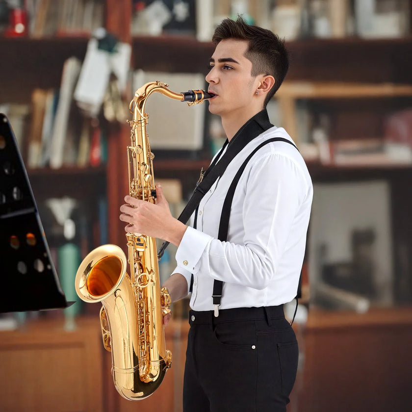VEVOR Gold Brass Tenor Saxophone B Flat Sax Beginner Kit with Case Mouthpiece