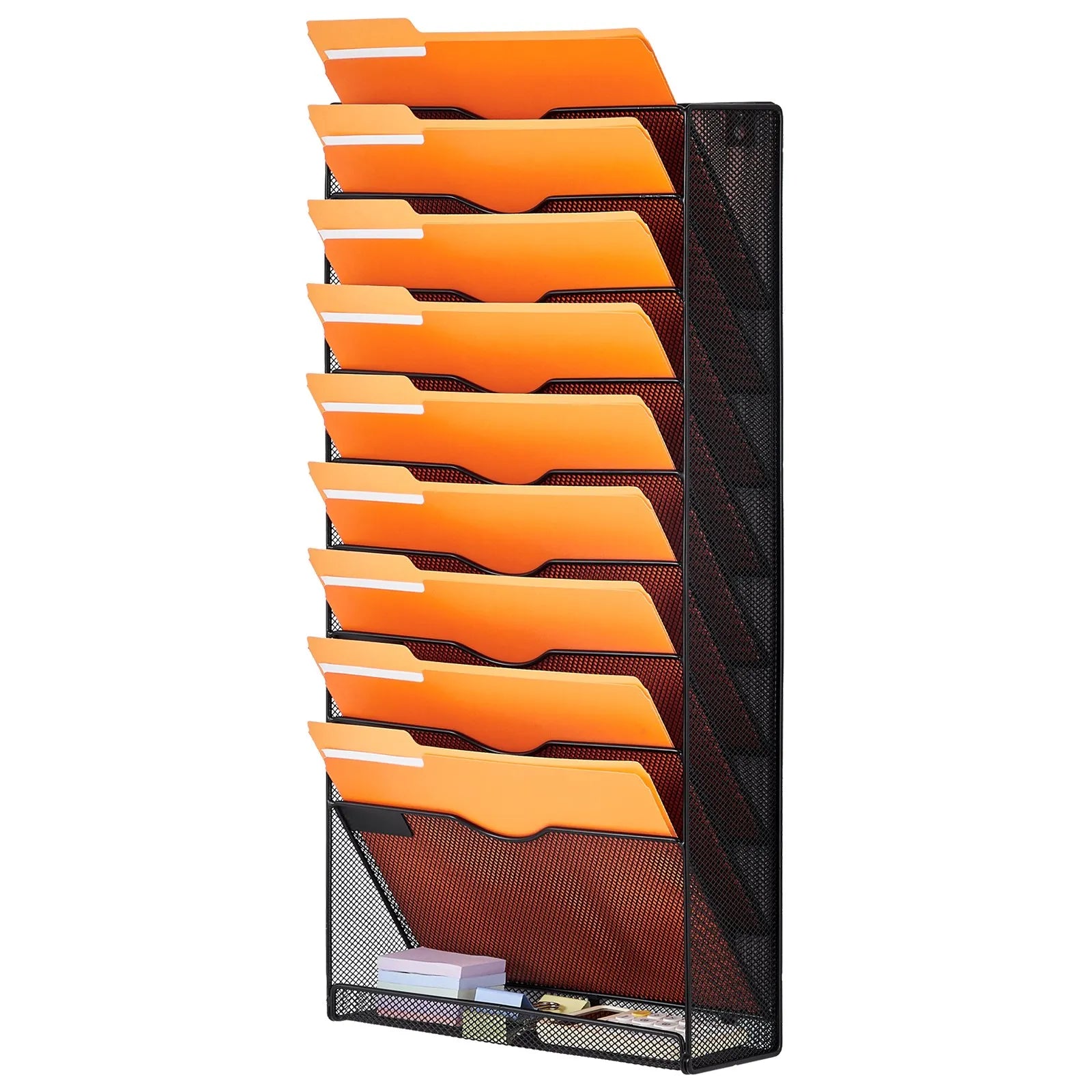 VEVOR File Wall Rack Mesh Wall File Holder 1-Piece 10 Pockets for Office/School