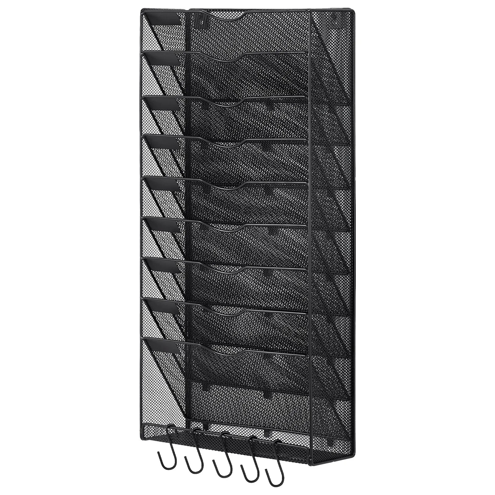 VEVOR File Wall Rack Mesh Wall File Holder 1-Piece 10 Pockets for Office/School