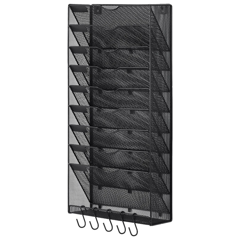 VEVOR File Wall Rack Mesh Wall File Holder 1-Piece 10 Pockets for Office/School