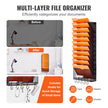 VEVOR File Wall Rack Mesh Wall File Holder 1-Piece 12 Pockets for Office/School