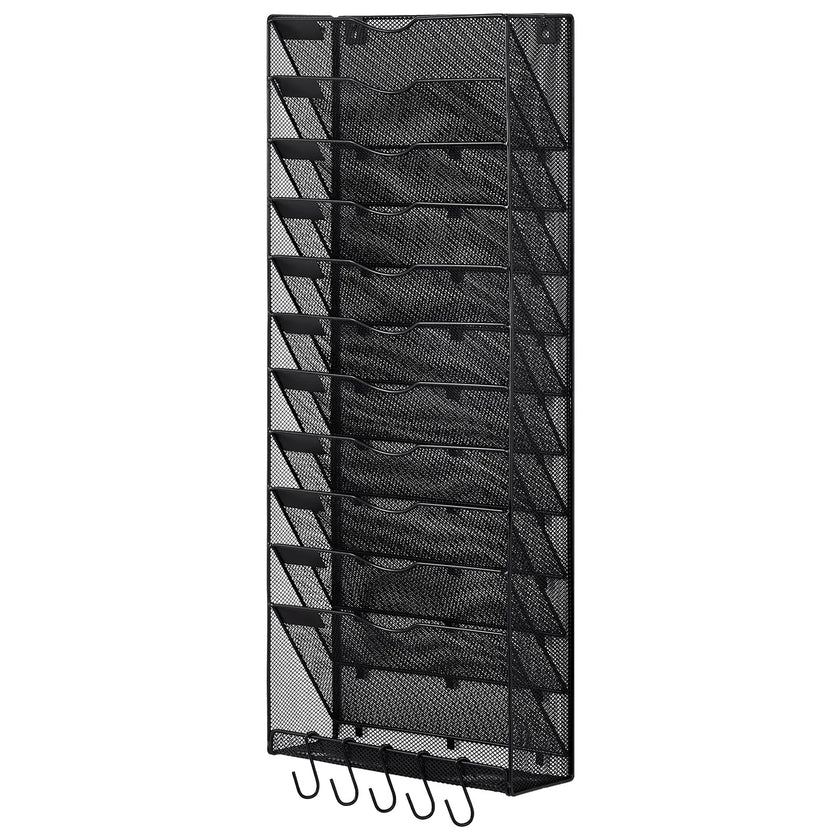 VEVOR File Wall Rack Mesh Wall File Holder 1-Piece 12 Pockets for Office/School