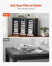 VEVOR Wooden Literature Organizer 27 Compartments with Removable Shelves Black