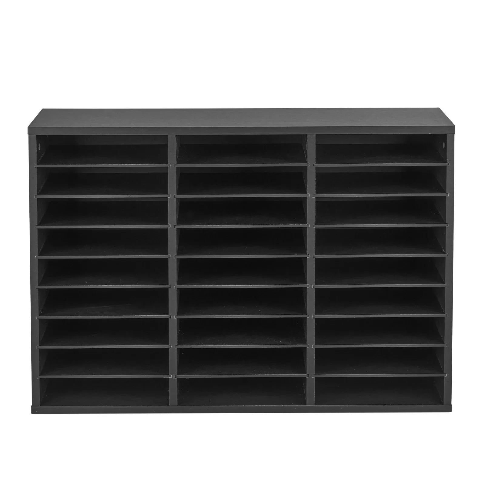 VEVOR Wooden Literature Organizer 27 Compartments with Removable Shelves Black