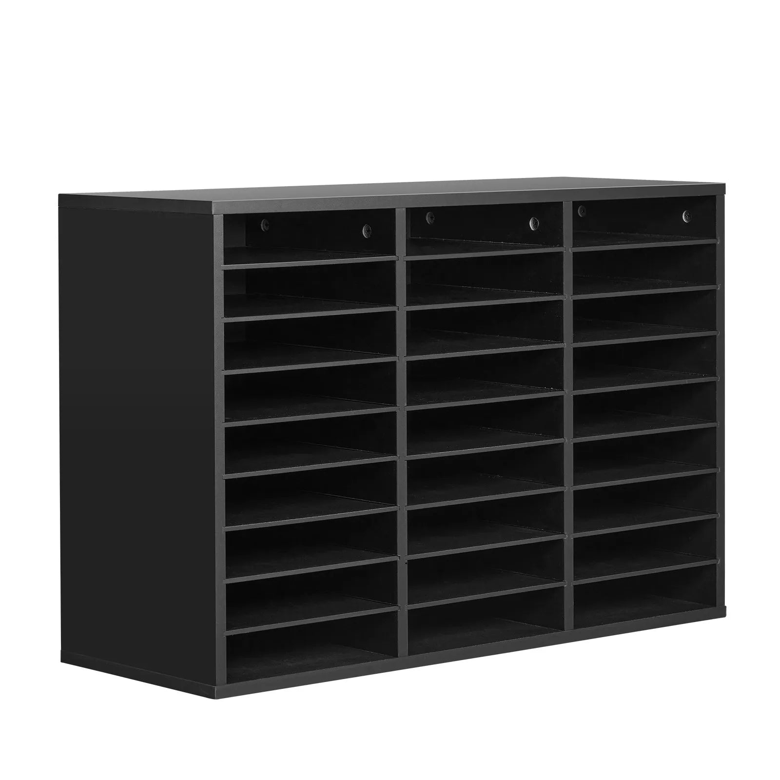 VEVOR Wooden Literature Organizer 27 Compartments with Removable Shelves Black
