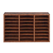 VEVOR Wooden Literature Organizer 24 Compartments Removable Shelves Dark Brown