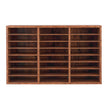 VEVOR Wooden Literature Organizer 24 Compartments Removable Shelves Dark Brown