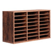 VEVOR Wooden Literature Organizer 24 Compartments Removable Shelves Dark Brown