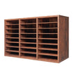 VEVOR Wooden Literature Organizer 24 Compartments Removable Shelves Dark Brown