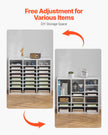 VEVOR Wooden Literature Organizer 24 Compartments with Adjustable Shelves White