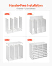VEVOR Wooden Literature Organizer 24 Compartments with Adjustable Shelves White